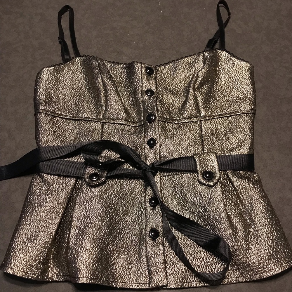 Parameter Bustier Corset Style Tank Gold Size 4